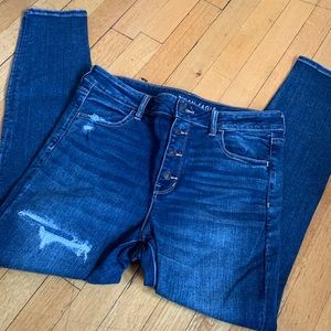AMERICAN EAGLE Button-Up High Waisted Skinny Jeans - Size 16